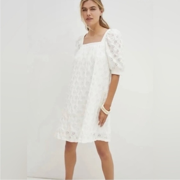 Anthropologie Dresses & Skirts - 🎉🎉HOST PICK 🌟Elegant White Eyelet Dress